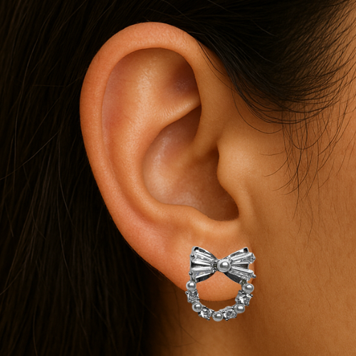 Pearl Bow Earrings