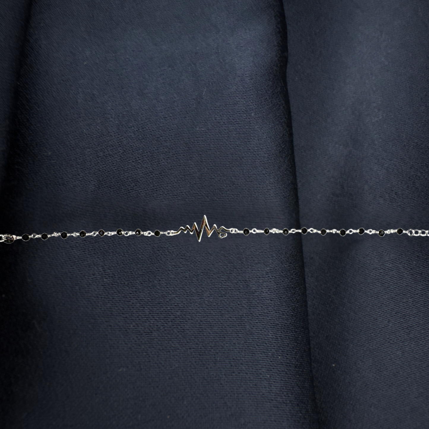 Black Charm Bracelet - Heartbeat