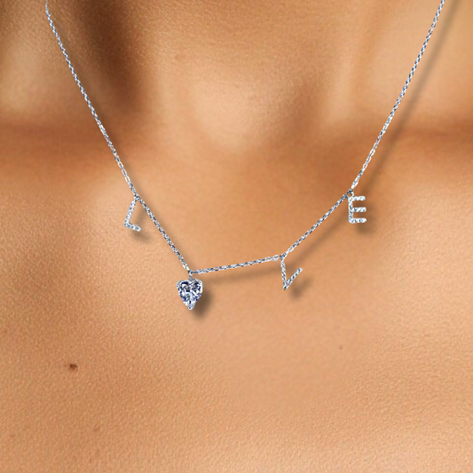 LOVE Heart Pendant Necklace