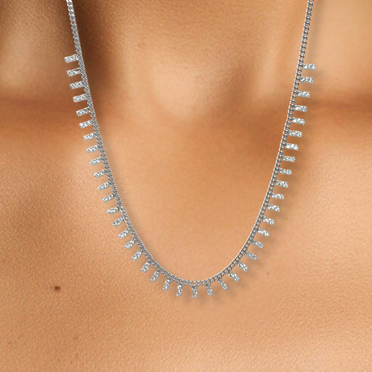 Radiance Fringe Silver Necklace