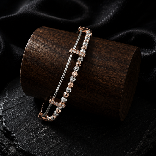 Tri-Tone Beaded Bracelet
