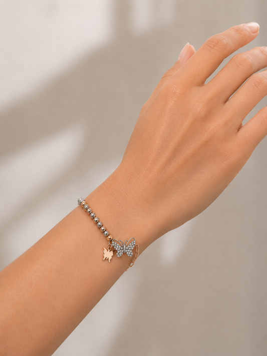 Butterfly Duo Charm Bracelet