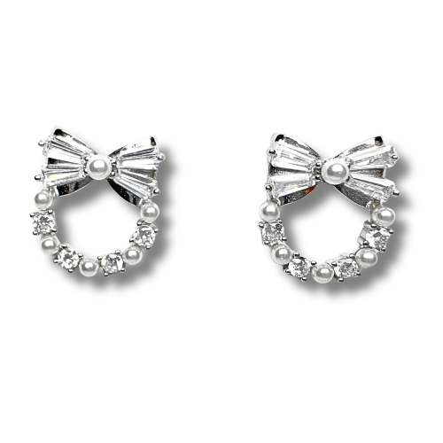 Pearl Bow Earrings