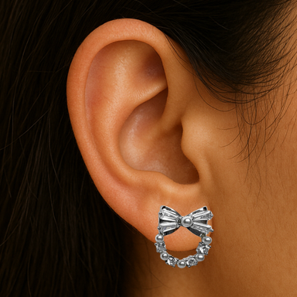Pearl Bow Earrings
