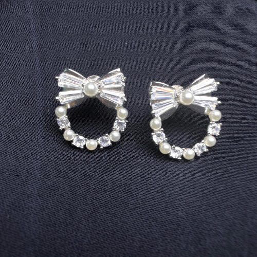 Pearl Bow Earrings