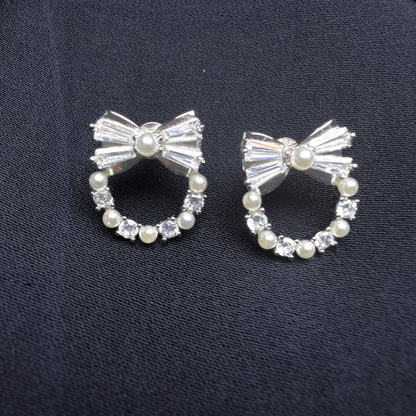 Pearl Bow Earrings