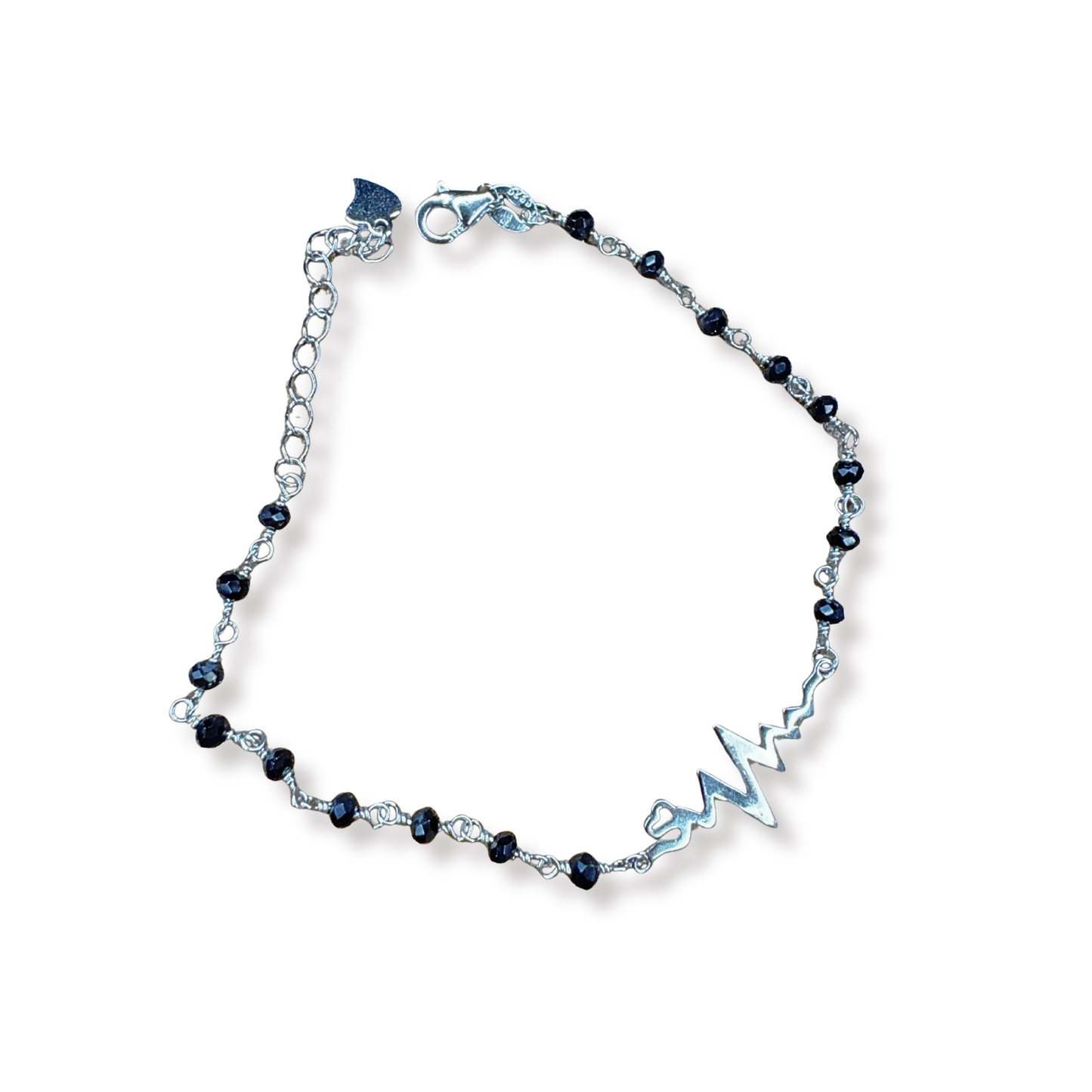 Black Charm Bracelet - Heartbeat