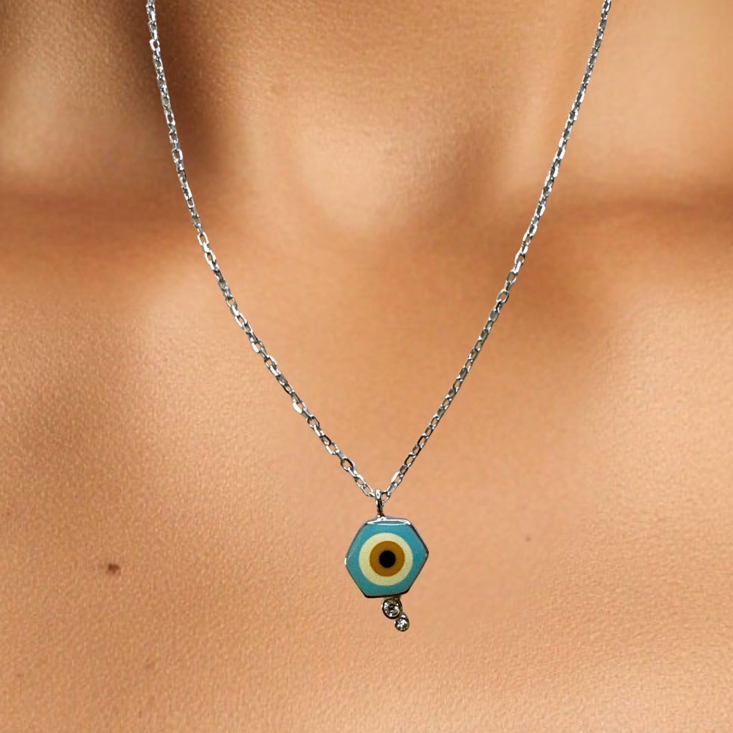 Mystical Hexagon Eye Necklace