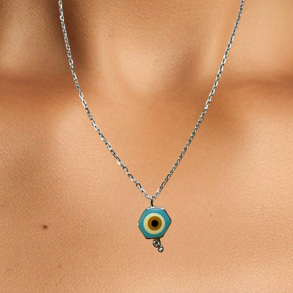 Mystical Hexagon Eye Necklace