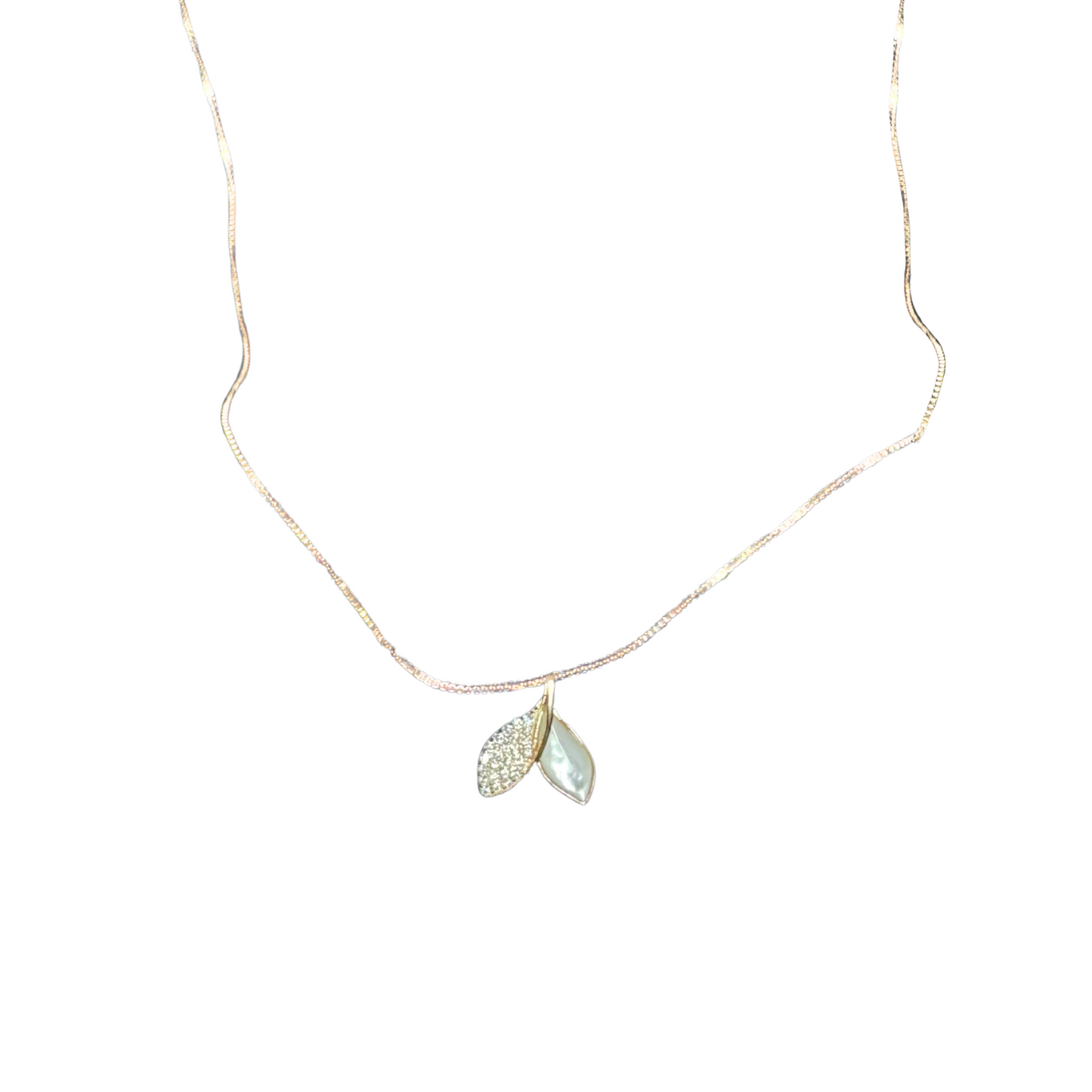 Golden Petal Charm Necklace