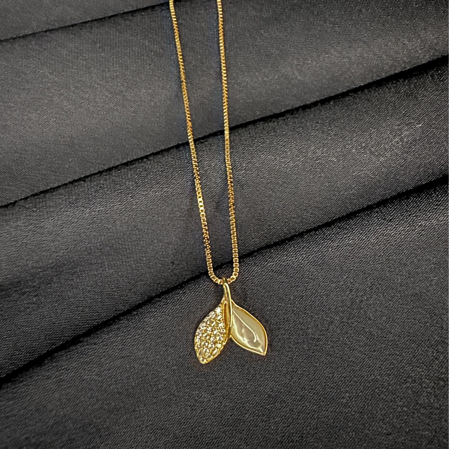 Golden Petal Charm Necklace