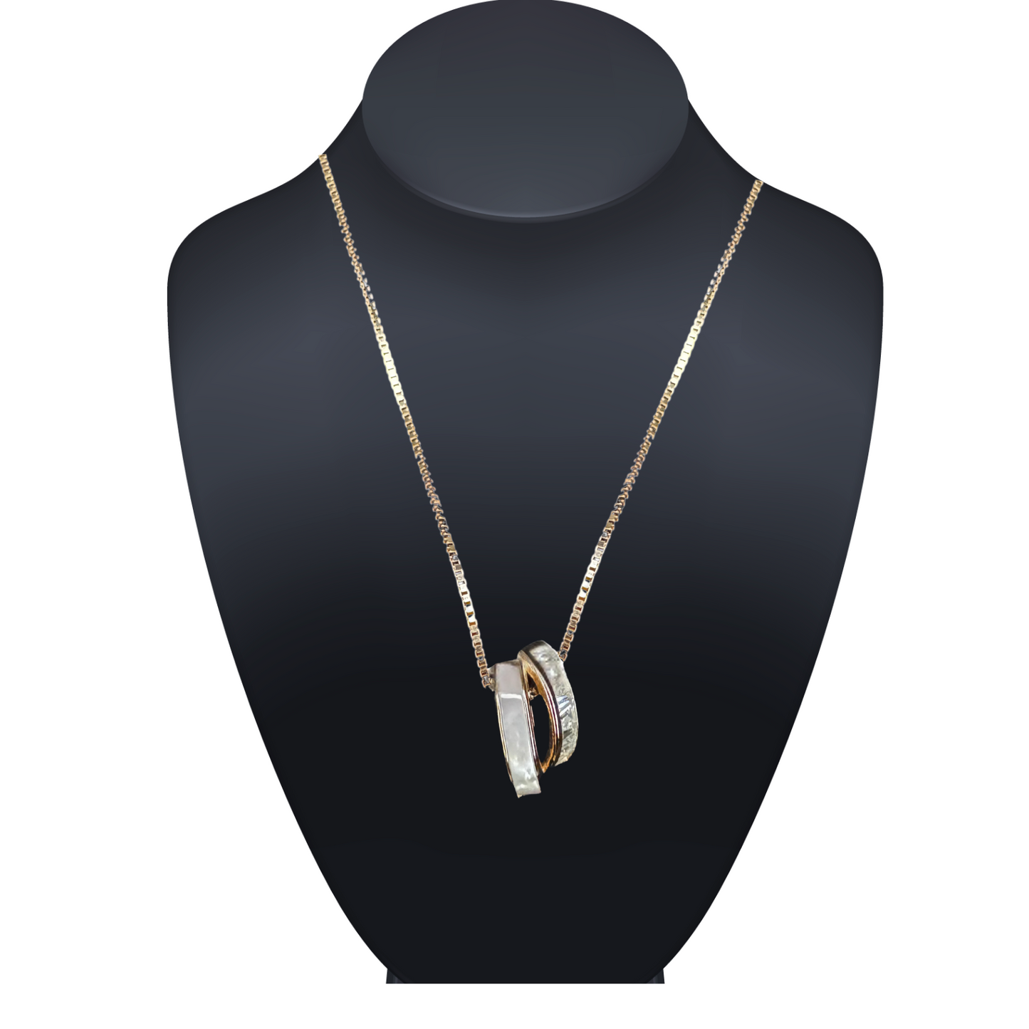 Gold Interlocking Loop Pendant Necklace