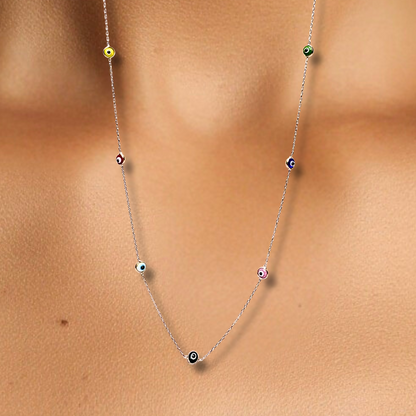 Rainbow Guardian Eye Necklace