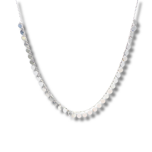 Silver Cascade Disc Necklace