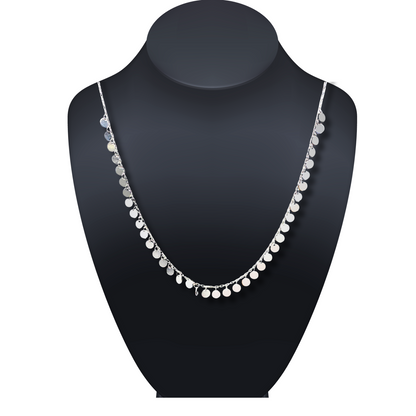Silver Cascade Disc Necklace