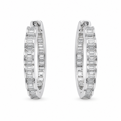 Eternity Baguette Hoop Earrings