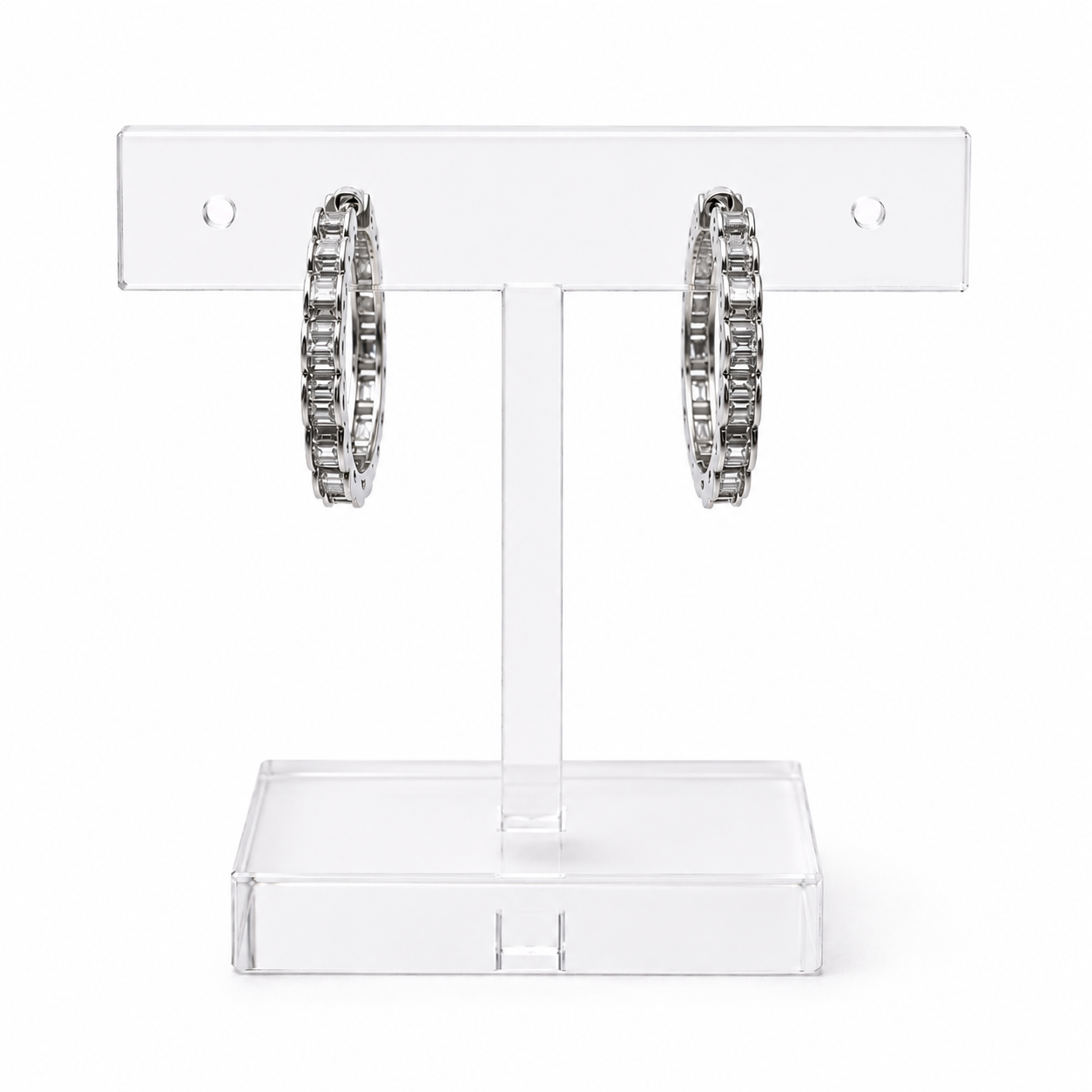 Eternity Baguette Hoop Earrings