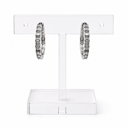 Eternity Baguette Hoop Earrings