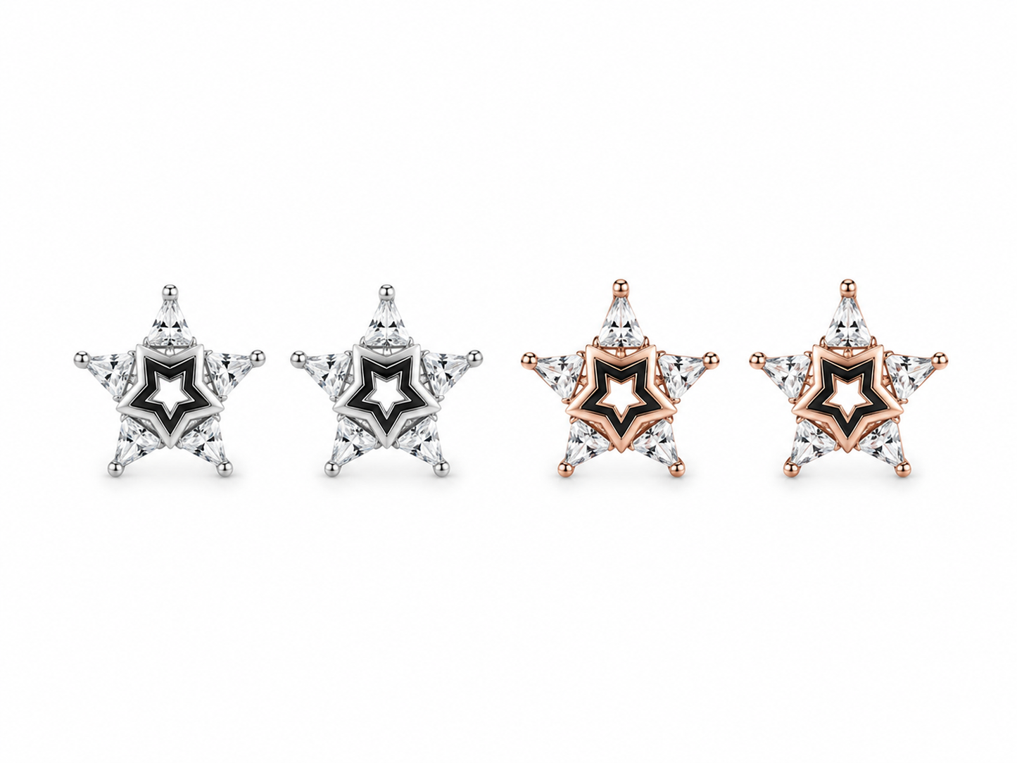 Crystal Star Stud Earrings