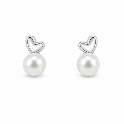 Sweetheart Pearl Silver Studs