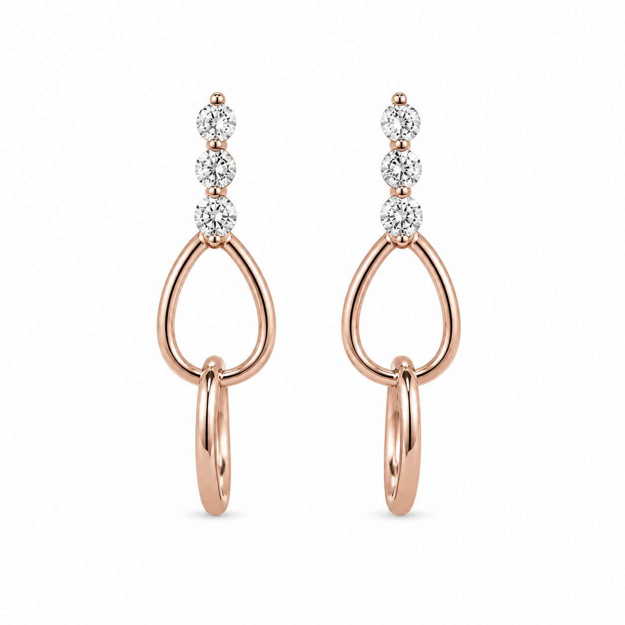 Trinity Stone Drop Earrings
