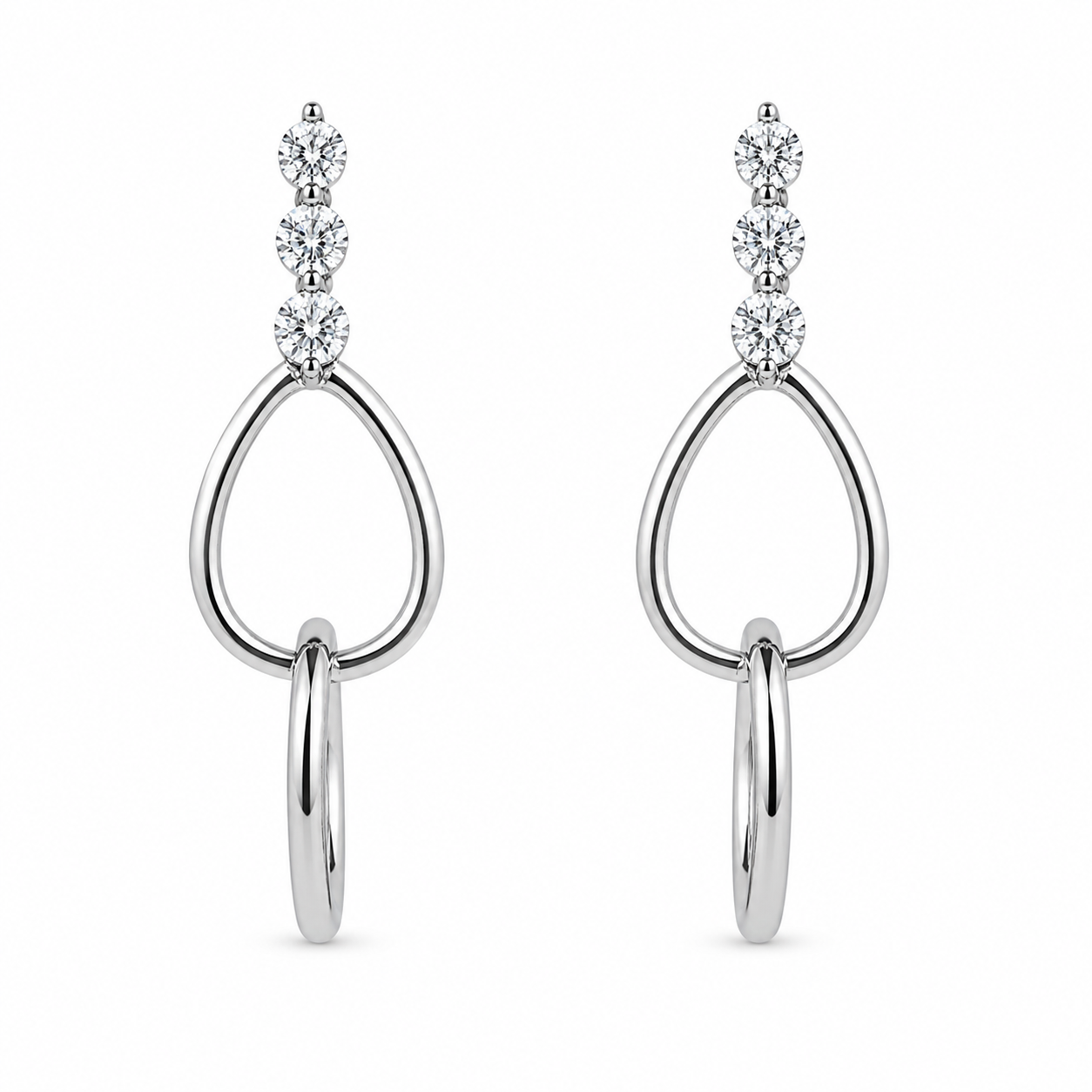 Trinity Stone Drop Earrings