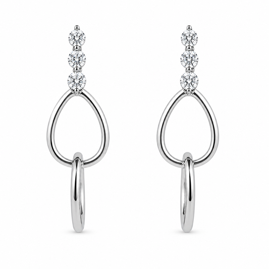 Trinity Stone Drop Earrings
