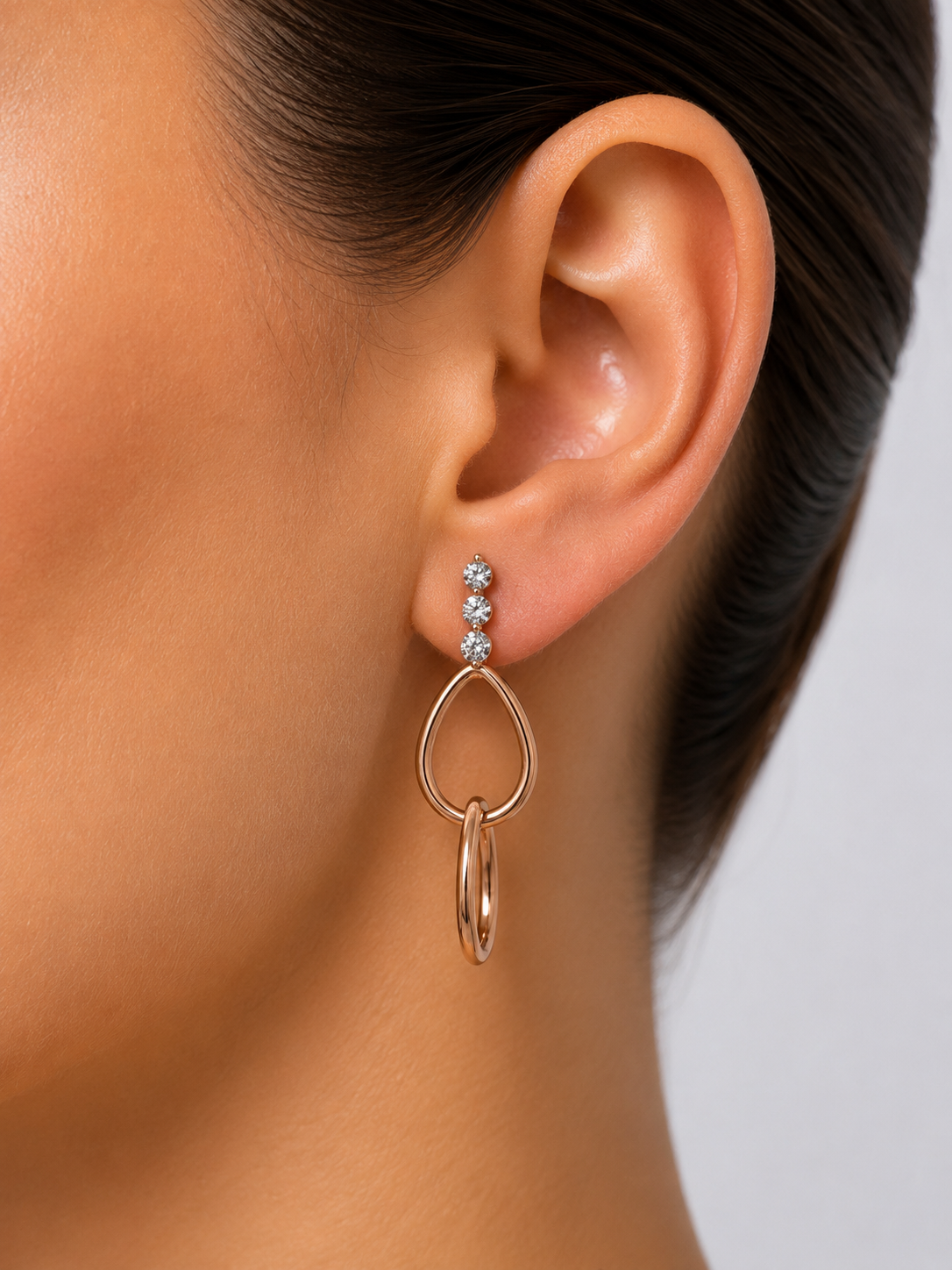 Trinity Stone Drop Earrings