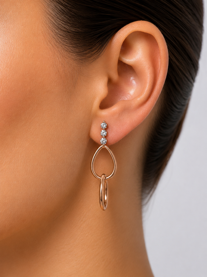 Trinity Stone Drop Earrings