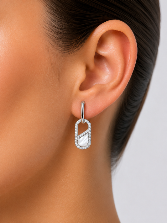 Mother Pearl Link Earrings