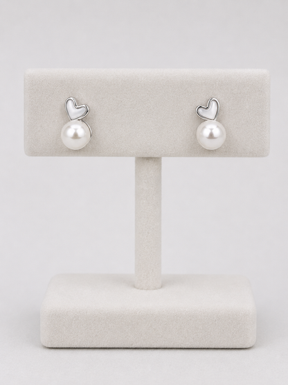 Sweetheart Pearl Silver Studs