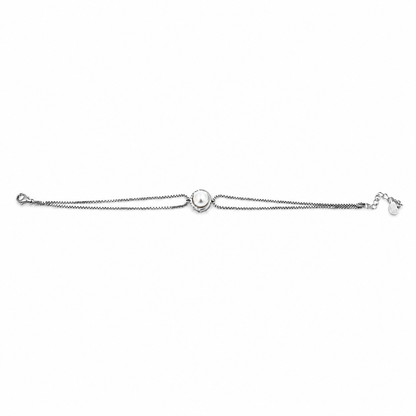 Pearl Charm Silver Bracelet