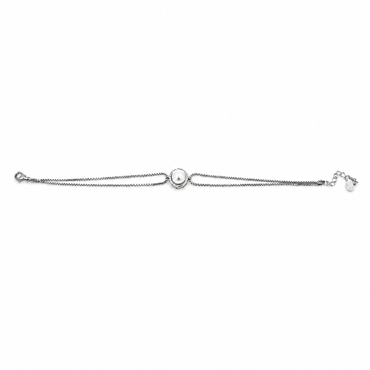 Pearl Charm Silver Bracelet