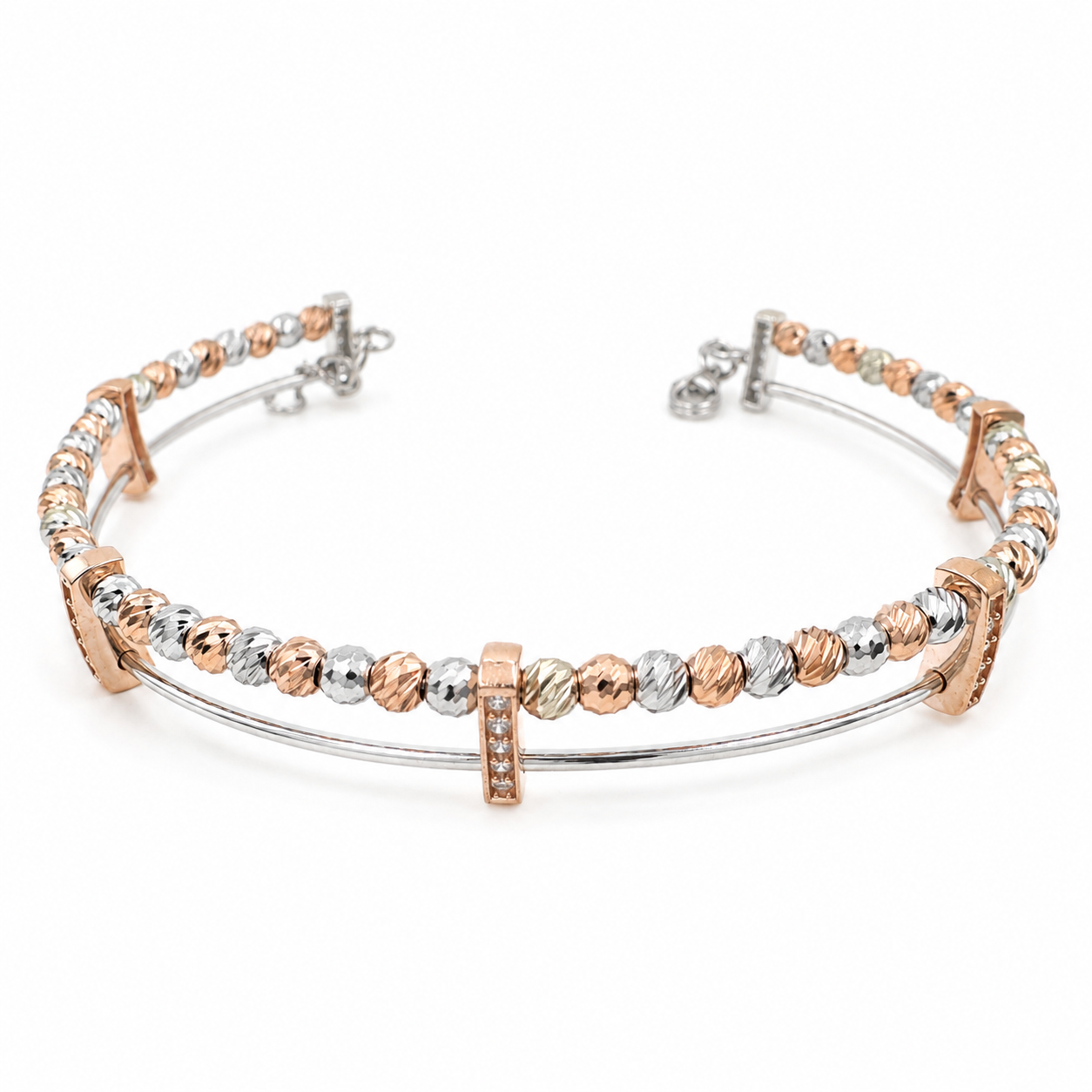Tri-Tone Beaded Bracelet