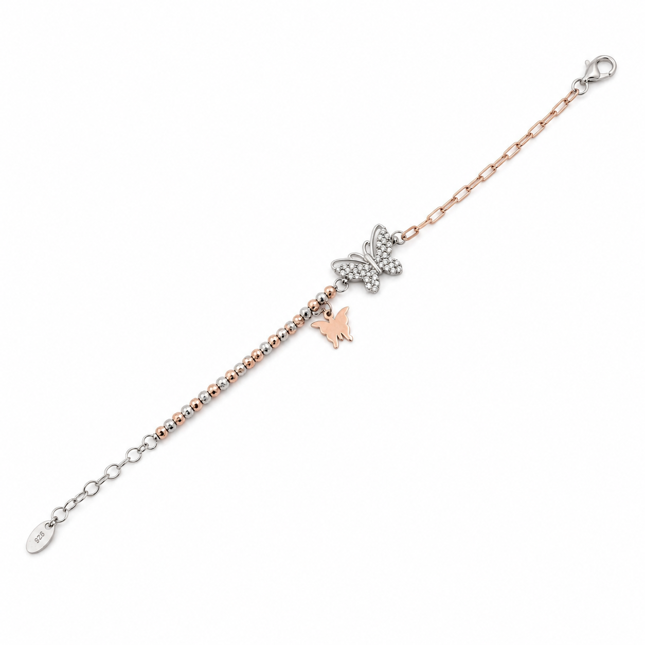 Butterfly Duo Charm Bracelet