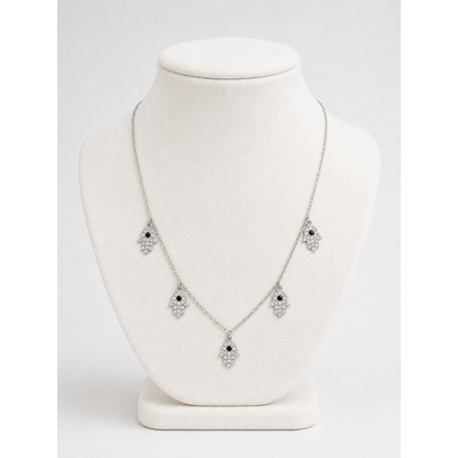 Hamsa Pave Silver Necklace